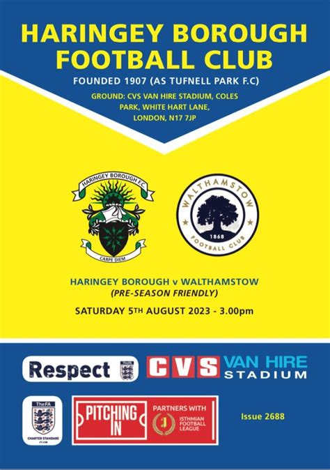 haringey borough f.c.  Telephone: 0208 888 9933Entry Offer for Wingate & Finchley game 26th December 2022 – £5 inc